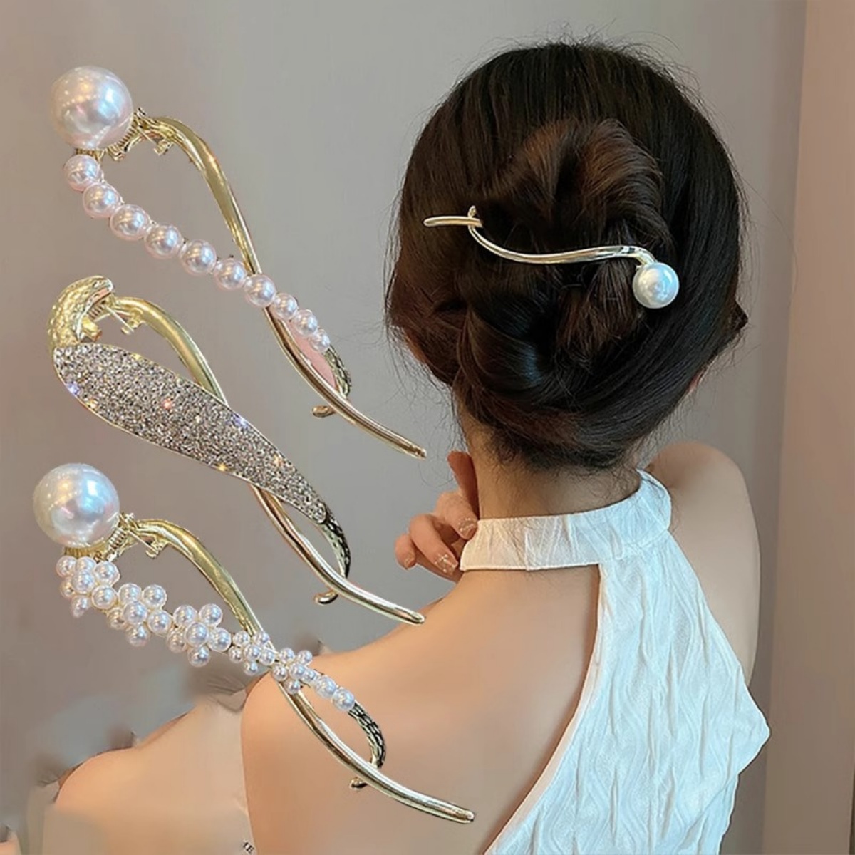Elegant Glitter ไข่มุกผมคลิปสํ - The Korean Lifestyle บทวิจารณ์และราคา