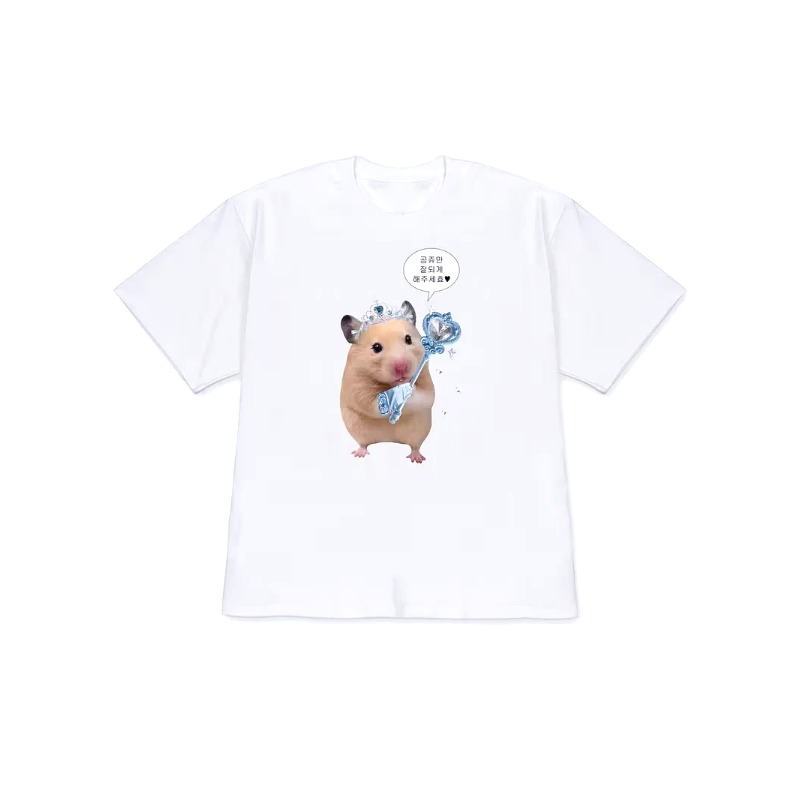 เสื้อยืดพิมพ์ลายแฮมสเตอร์ขนฟู  - Korean Men Lifestyle บทวิจารณ์และราคา